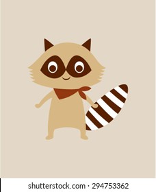 cute raccoon boy vector