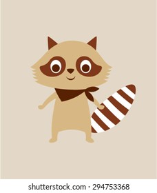 cute raccoon boy vector