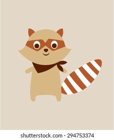 cute raccoon boy vector