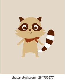 cute raccoon boy vector