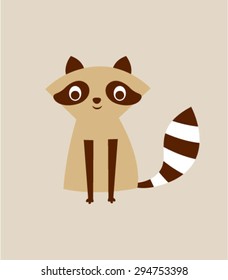 cute raccoon boy vector