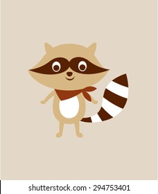cute raccoon boy vector