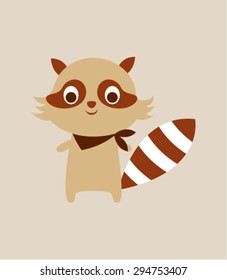 cute raccoon boy vector