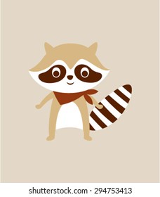 cute raccoon boy vector