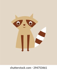 cute raccoon boy vector