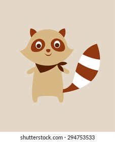 cute raccoon boy vector