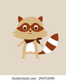 cute raccoon boy vector