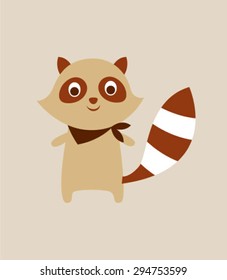 cute raccoon boy vector