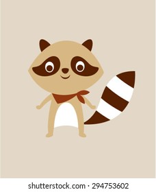 cute raccoon boy vector