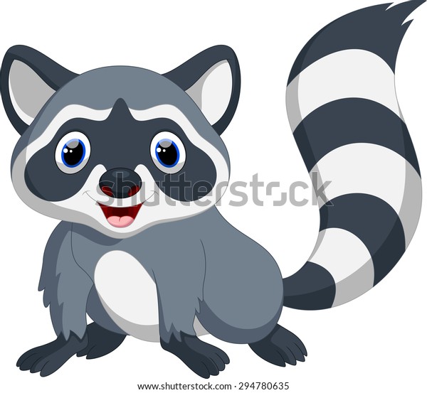 Cute Raccoon Cartoon Stock Vector (Royalty Free) 294780635 | Shutterstock