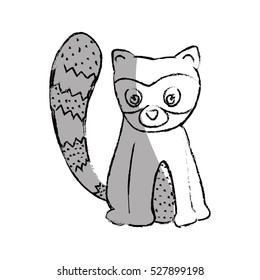 cute raccoon cartoon icon vector illustration graphic design