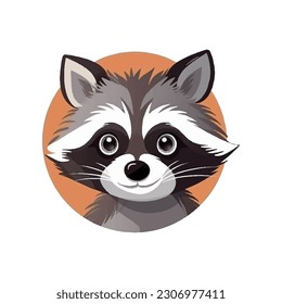 cute raccoon cartoon mascot vector illustration