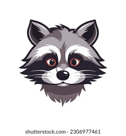 cute raccoon cartoon mascot vector illustration