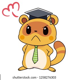 Cute raccoon character gets angry
