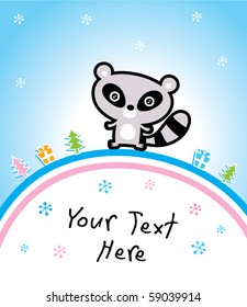 cute raccoon christmas