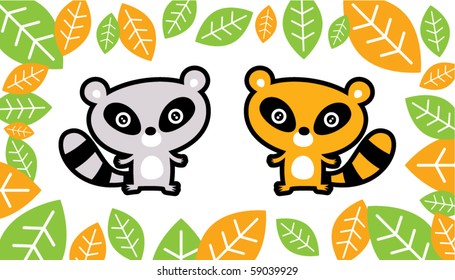 cute raccoon couple