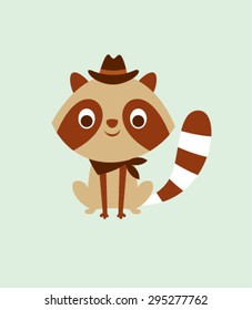 cute raccoon cowboy
