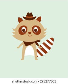 cute raccoon cowboy