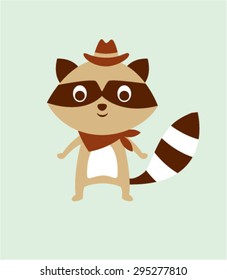 cute raccoon cowboy