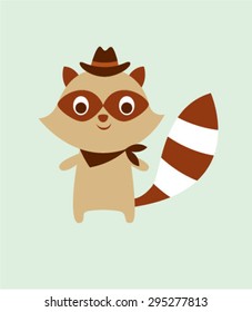 cute raccoon cowboy