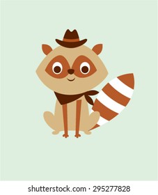 cute raccoon cowboy