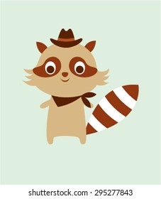 cute raccoon cowboy