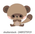 Cute raccoon dog character illustration for toddlers