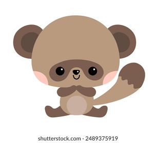 Cute raccoon dog character illustration for toddlers