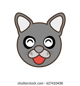 cute raccoon face kawaii style