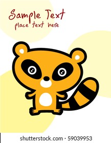 cute raccoon greeting