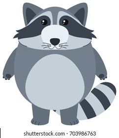 Cute raccoon with happy face illustration