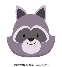 Cute raccoon head cartoon