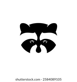 Cute raccoon head face logo design icon