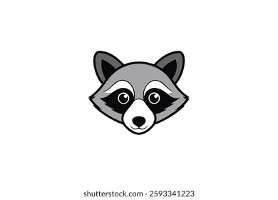 A Cute raccoon head vector illustration