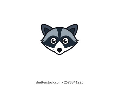 A Cute raccoon head vector illustration