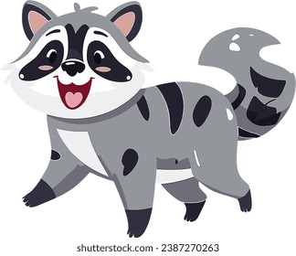 Cute raccoon illustration, a heartwarming character in vector form.