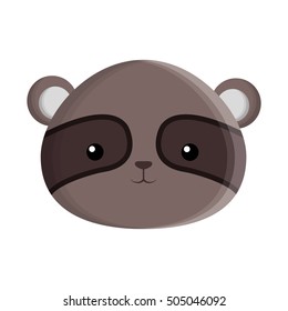 cute raccoon isolated icon vector illustration design