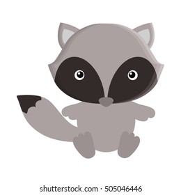 cute raccoon isolated icon vector illustration design
