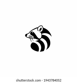 cute raccoon logo design icon