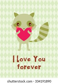 cute raccoon i love you forever card