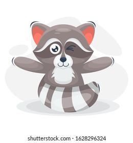 Cute raccoon mascot cartoon vector