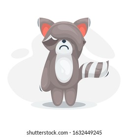 cute raccoon mascot cartoon vector