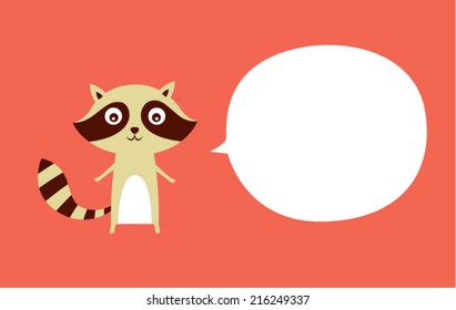 cute raccoon message