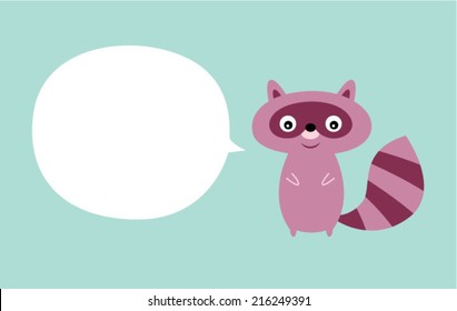 cute raccoon message