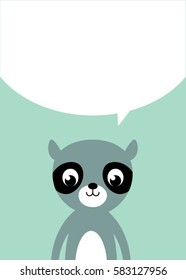 cute raccoon message