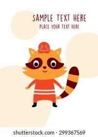 cute raccoon message card