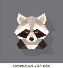 a cute raccoon minimal icon