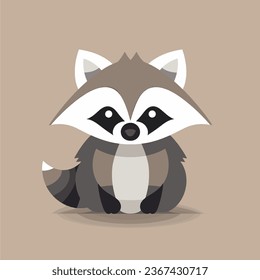 a cute raccoon minimal icon