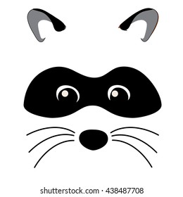 Cute Raccoon pattern vector illustration.