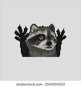 Cute raccoon, pixel art meme